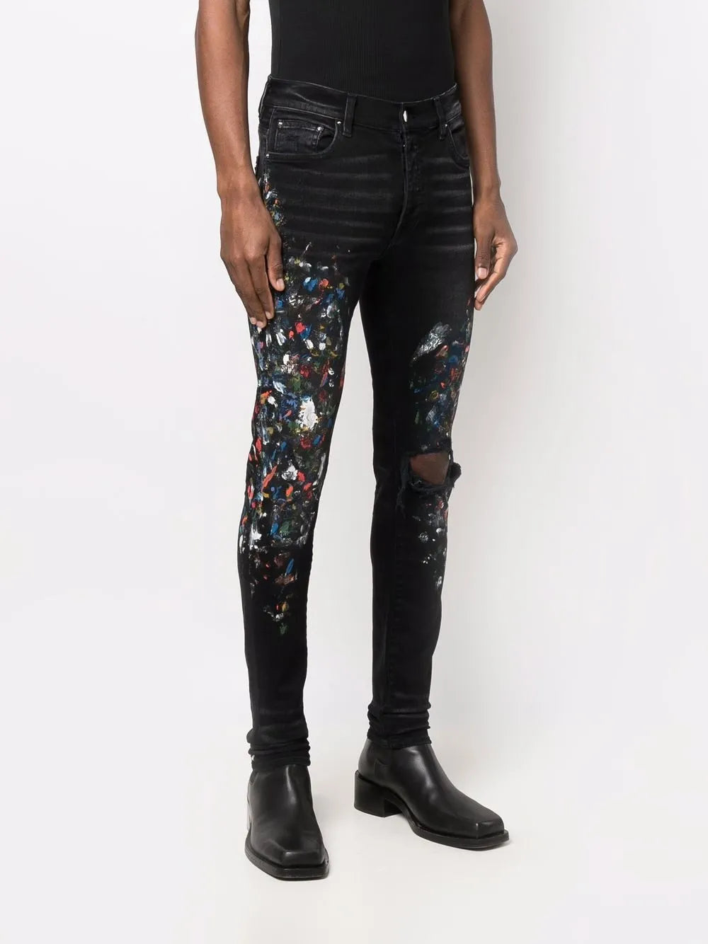 AMIRI skinny jeans con estampado de salpicaduras de pintura | Mezclilla | Image 3