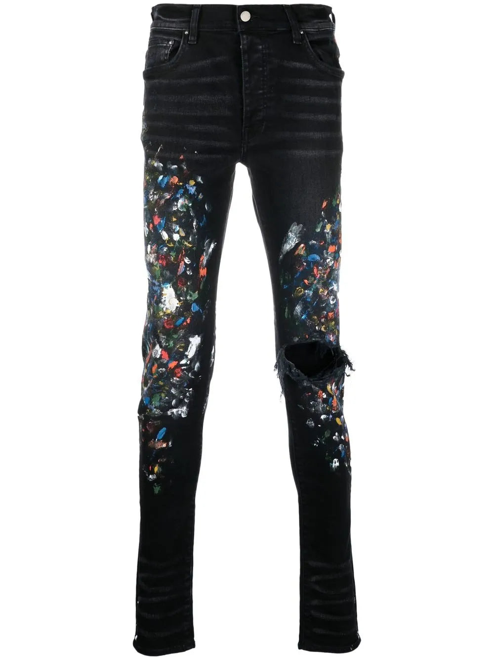 AMIRI skinny jeans con estampado de salpicaduras de pintura | negro | Image 1