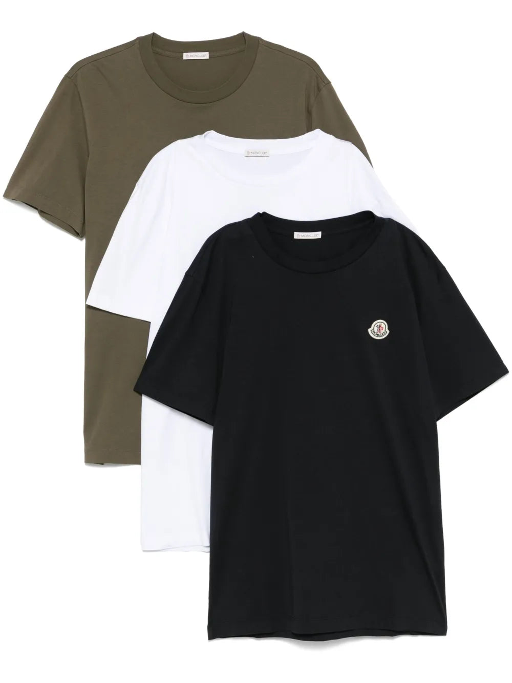 Moncler pack de tres playeras con parche del logo | negro | Image 1