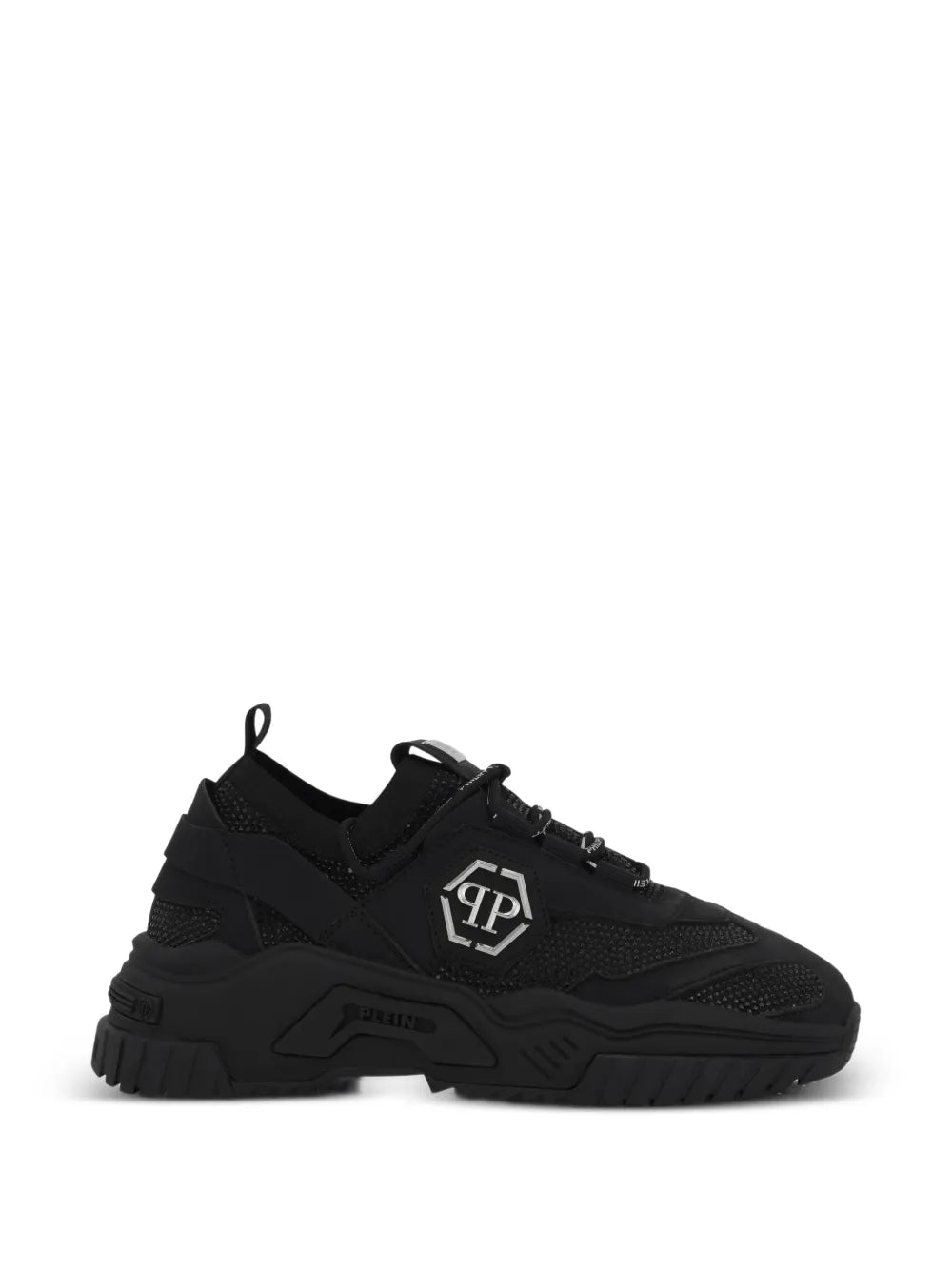 Philipp Plein tenis bajos Predator con strass | negro | Image 1